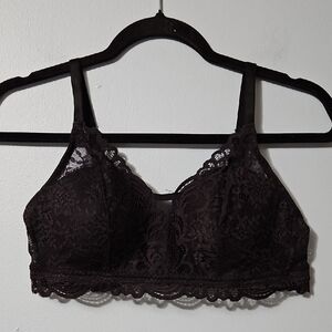 Bali Black Lace Trim Bra Intimates Size S/M